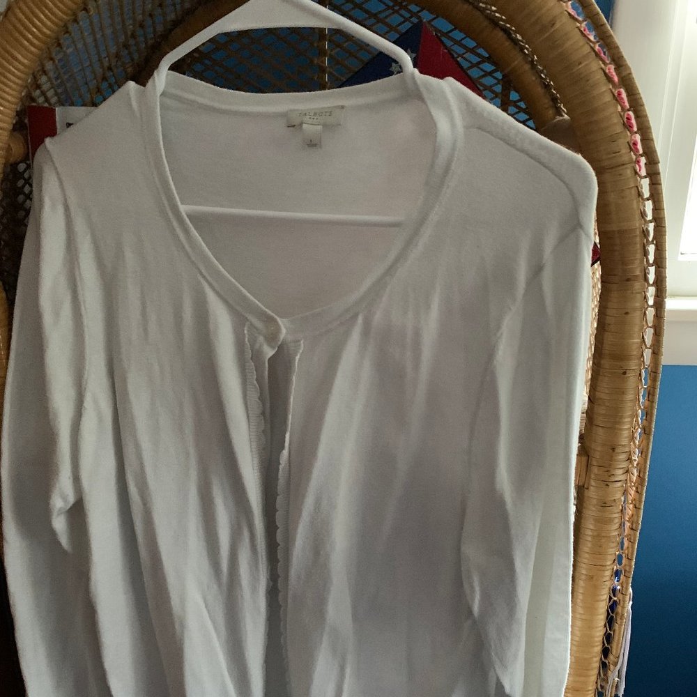 Talbots Scalloped Cardigan
